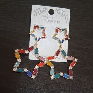 Multicolor Star Earrings